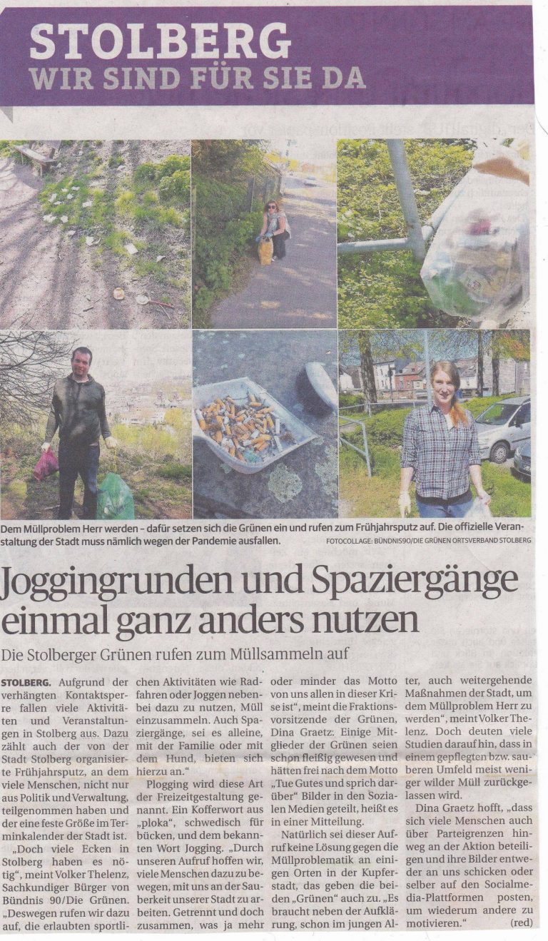 Müllsammelaktion in der Zeitung